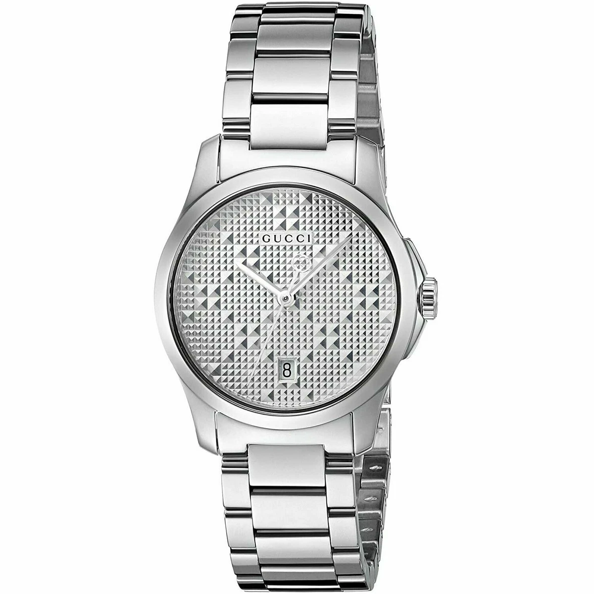 GUCCI YA126551 G-Timeless 126.5 Series Silver Dial Stainless Steel Ladies Watch