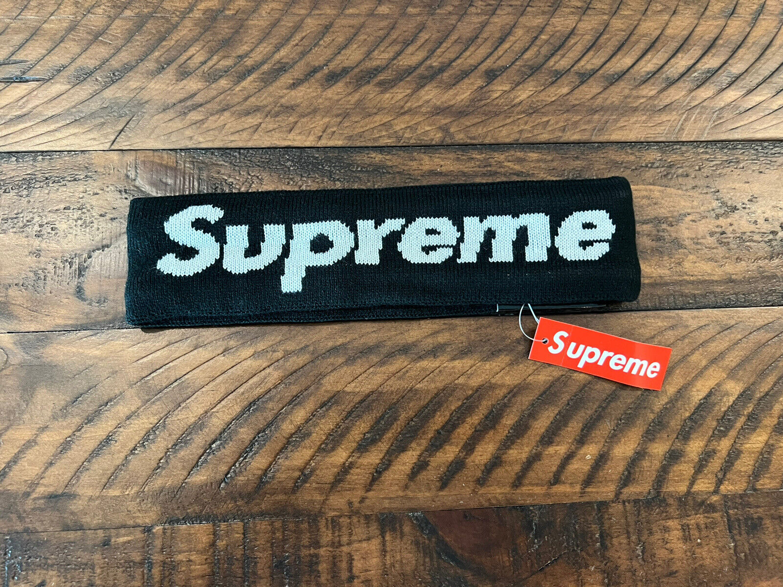 Supreme New Era Big Logo Headband Black With Tags