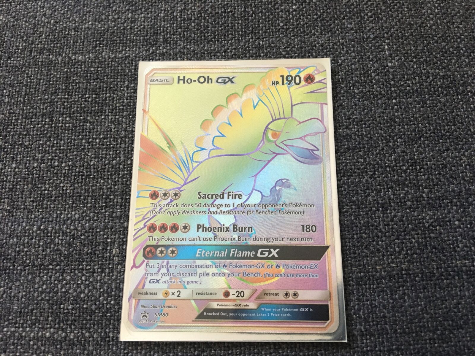 Carta Pokemon Jumbo Ho-oh Gx Rainbow (pt) Original + Brindes