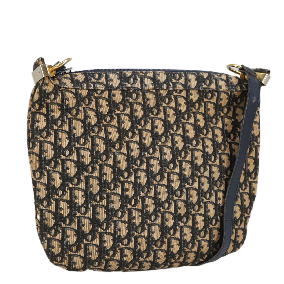 Sac bandoulière Christian Dior trotteur toile marine or authentique ep6603