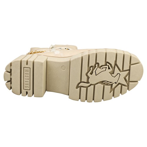 Mustang Side Zip Platform Mujeres Beige Botas - Imagen 6 de 8