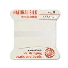 WHITE Griffin Silk Bead Cord Thread make Silk Tassels, Pearl Knotting Cord