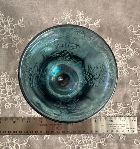 Carnival Glass Wine Glass Goblet Cup Chalice Mug Fenton art paneled Grape - Picture 4 of 6