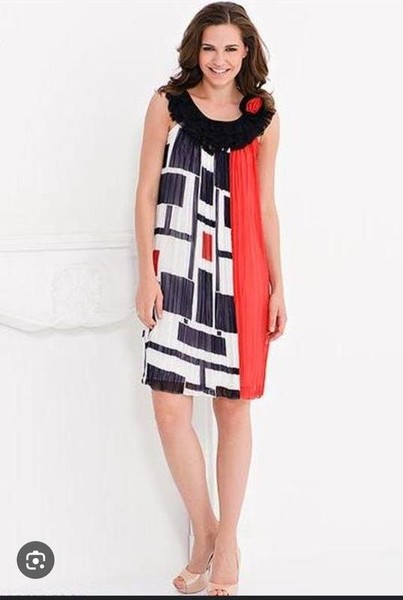 Women Life Time Dress Multicolor Polyester 36
