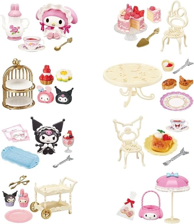 Re-Ment Full Set Sanrio Sweet Tea Party 8pc Diorama From Japan Miniature NEW - Image 2 of 4