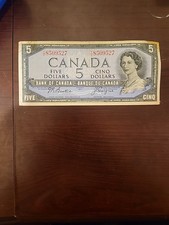 T/C 5 Dollar Canada Banknote 1954