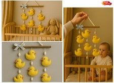 Duck Nursery Wall Hanging Mobile Decor Handmade Felt Baby Crib Nursery Animal