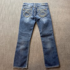 Jeans Silver Jeans Taille 26 Junior – Denim Délavé Bleu, Coupe Large, Hauteur Haute – Occasion Très Bon état