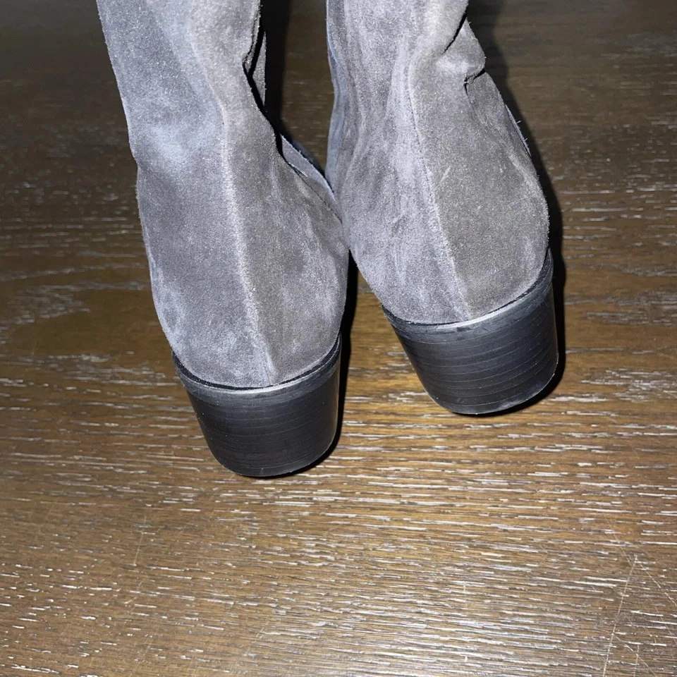 NUEVAS Botas de Gamuza Aquatalia Hasta la Rodilla Negras Cremallera Lateral Hechas en Italia Talla 8.5 EE. UU. Foto 2 de 4