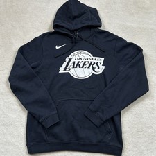 Nike Los Angeles Lakers Hoodie Mens Large Fleece Black Basketball Pullover