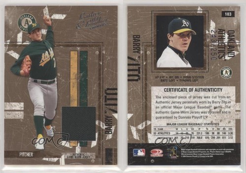Maglie Donruss 2004 materiali pelle e legno 243/250 Barry Zito #103 i6j - Foto 3 di 3