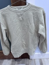 Buck Mason Double V Crewneck Sweatshirt XS Cotton Welterweight  Oatmeal