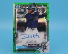 Daniel MONTANO 2021 Bowman Chrome Sapphire 1st Green Refractor On-Card AUTO /50