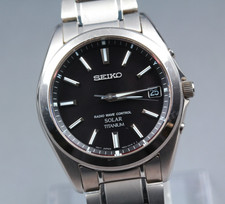 READ [NEAR MINT] SEIKO Spirit SBTM217 7B52-0AK0 Black Solar Titanium Men's Watch