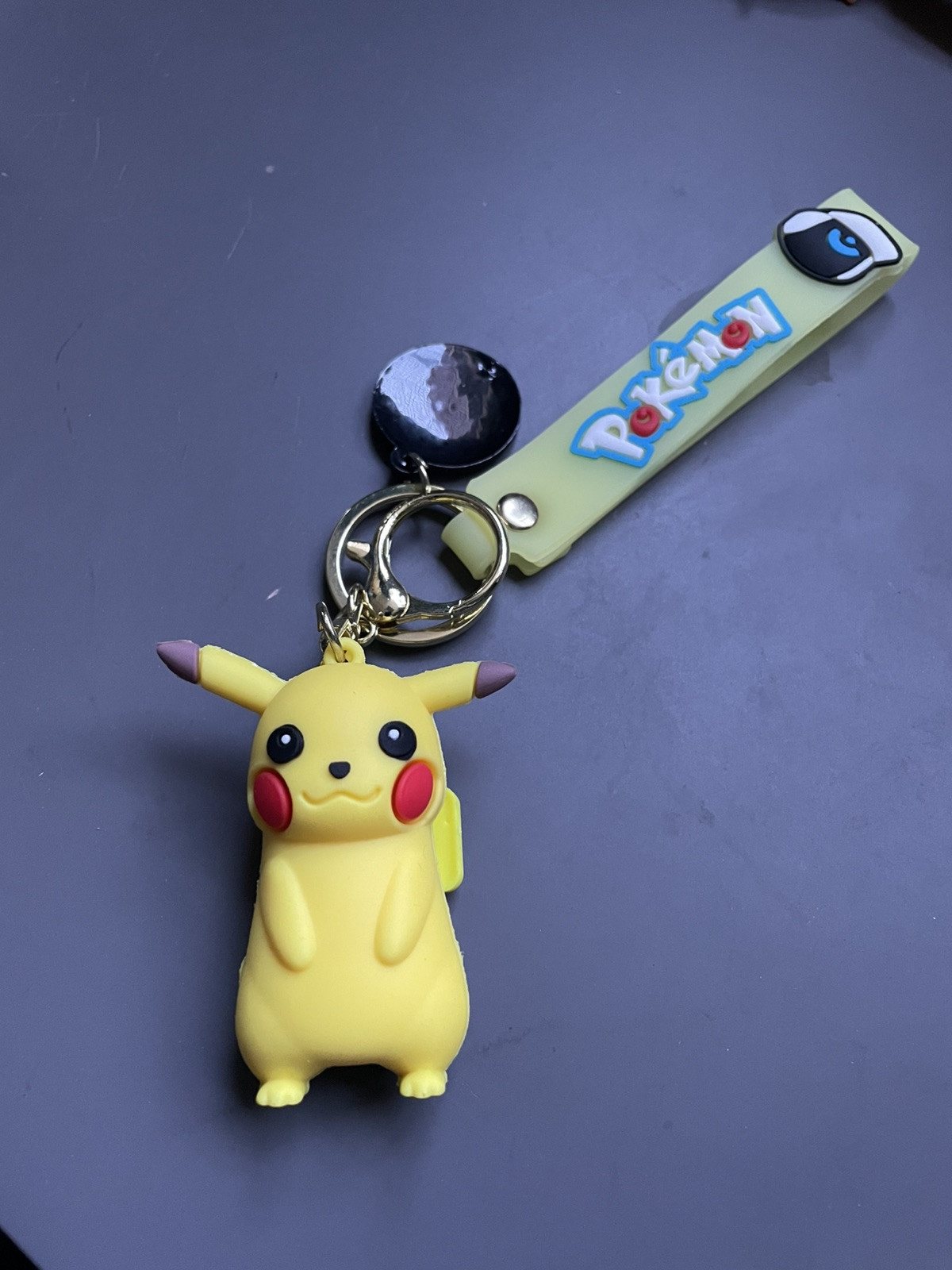 Pikachu - Keyring - Keychain - Pokémon Bag Chime With Clip Golden 3D Key Ring