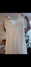 White Wedding Dress, Size 16, Zipper Back