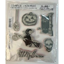 Stampers Anonymous Tim Holtz Carved Halloween Rubber Stamps New CMS197 Crafts