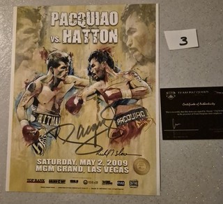 Manny Pacquiao Signed Poster Vs Hatton