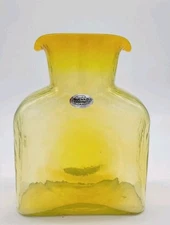 Blenko Citrine 384 Water Bottle Hand Signed by John Blenko