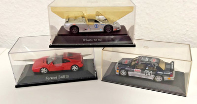 Konvolut Modellautos 1:43 Bugatti EB 110, Ferrari 348ts, Mercedes OVP