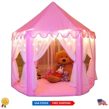 Magical Pink Princess Tent Playhouse - Large 55'' x 53'' for Indoor/Outdoor Fun