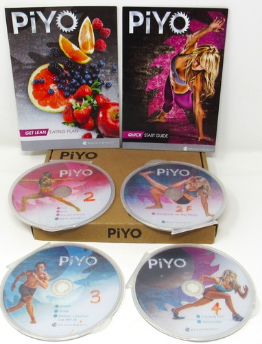 PIYO Beachbody 4 DVD With Eating Plan Quick Start Guide Exercise Health Fitness