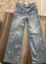 Abercrombie  Fitch Girl  s High rise Wide Leg Jeans, bow details, 7/8 Regular