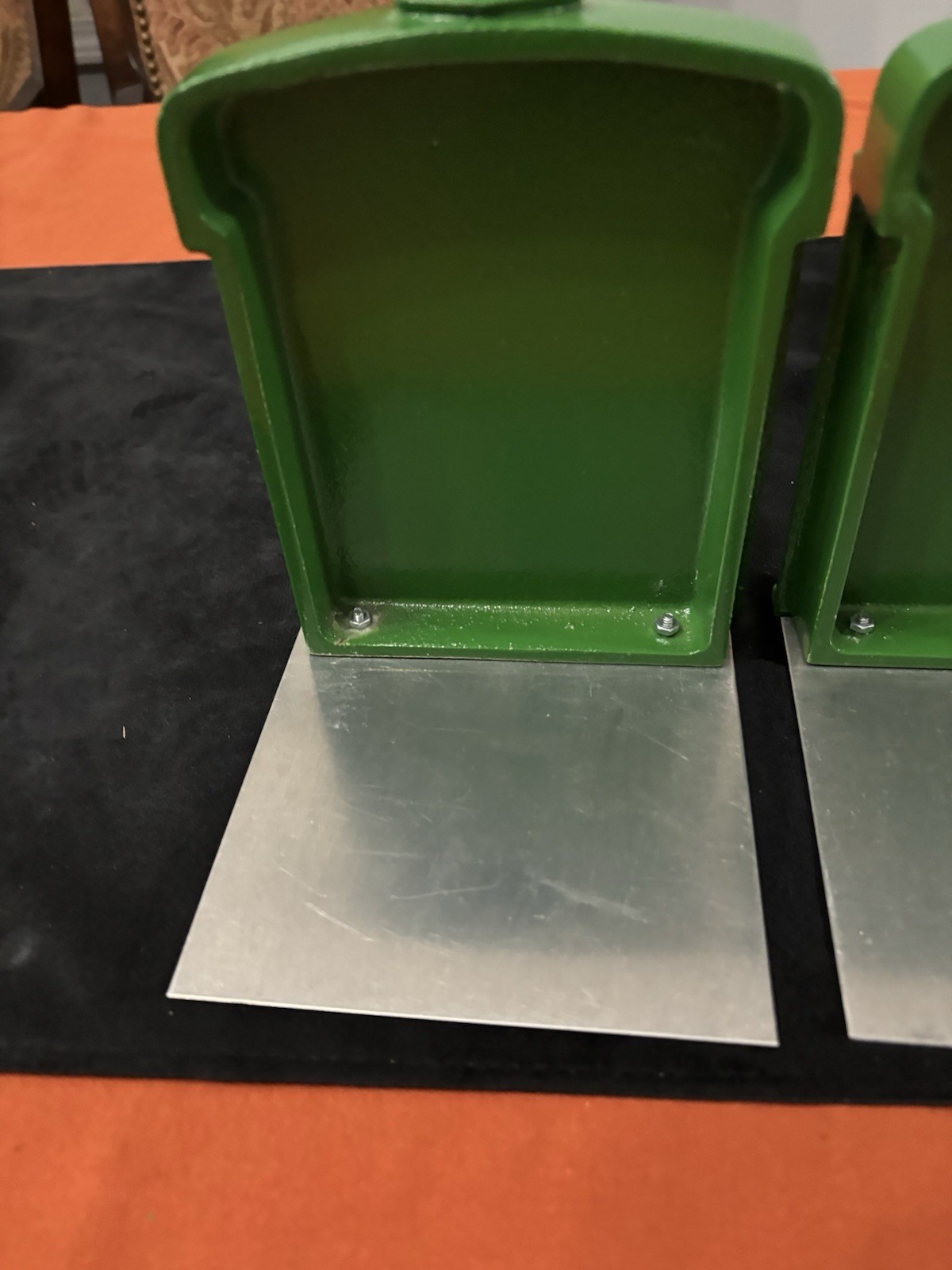 Vintage John Deere Cast Aluminum Green Yellow Radiator Style Bookends ...