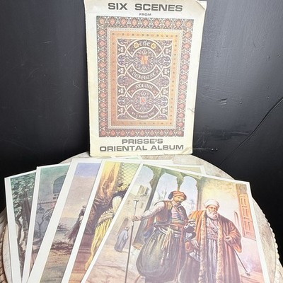 Prisse s Oriental Album 5 Scenes Art Prints VTG 1980 - Missing One Print Heavy 