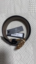 Versace Medusa Biggie Men's Black/Gold Size 80/32 Leather Belt