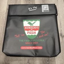 Aurelio's Pizza Insulated Delivery Bag Hot Thermal Delivery Car Carrier Black