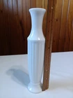 Vtg E. O. Brody MCM Milk Glass Bud Vase Ribbed Art Deco Classical Grecian.   126