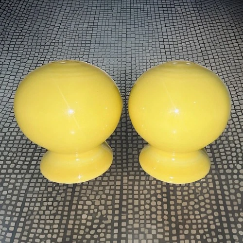 Fiesta Fiestaware Sunflower Yellow Salt & Pepper Shaker Set Rubber Stoppers