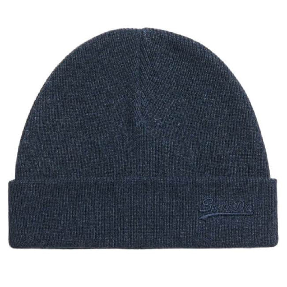 Superdry Mens Essential Logo Beanie Hat Richest Navy Marl