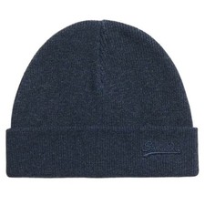 Image of Superdry Mens Essential Logo Beanie Hat Richest Navy Marl