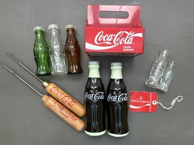 Mixed Lot of Vintage Coca Cola Collectibles Salt &Pepper Miniature Bottles