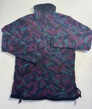 Vintage REI Kids 1/4 Zip Fleece Pullover size XL 90s Aztec Geometric Womens SML 