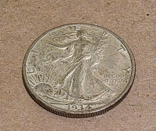 1934-S Reverse Liberty Walking Silver Half Dollar United States Coin