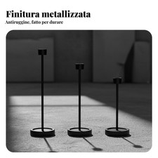 Portacandele alto nero, ferro nordico, stile vintage, decorazione creativa