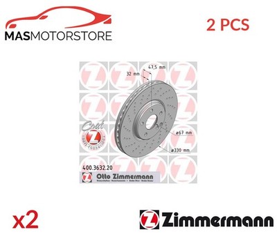 BREMSSCHEIBEN SATZ PAAR ZIMMERMANN 400363220 2PCS P FÜR MERCEDES-BENZ E-CLASS
