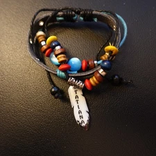 Tatiana Personalized Boho Bracelet Leather Stack Hippie Indie Name Colorful