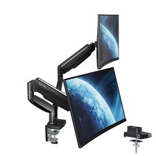 Curved Monitor Mount Dual Monitor Arm up to 35" Screens, Max 28.6lbs Each, He...