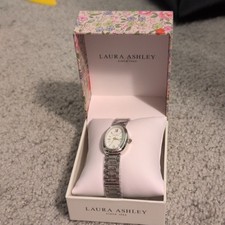 Laura Ashley Women s Oval Silver Bracelet Wat...