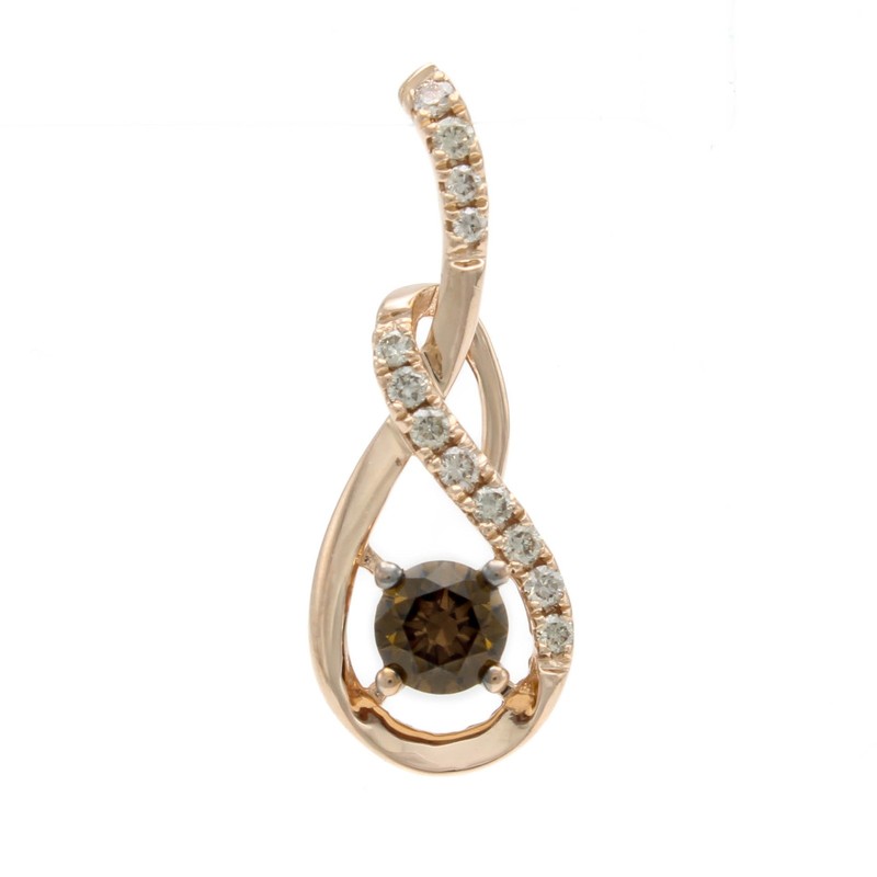 Le Vian 14k Rose Gold Chocolate Diamond Twist 25x10mm Pendant #JB672-5