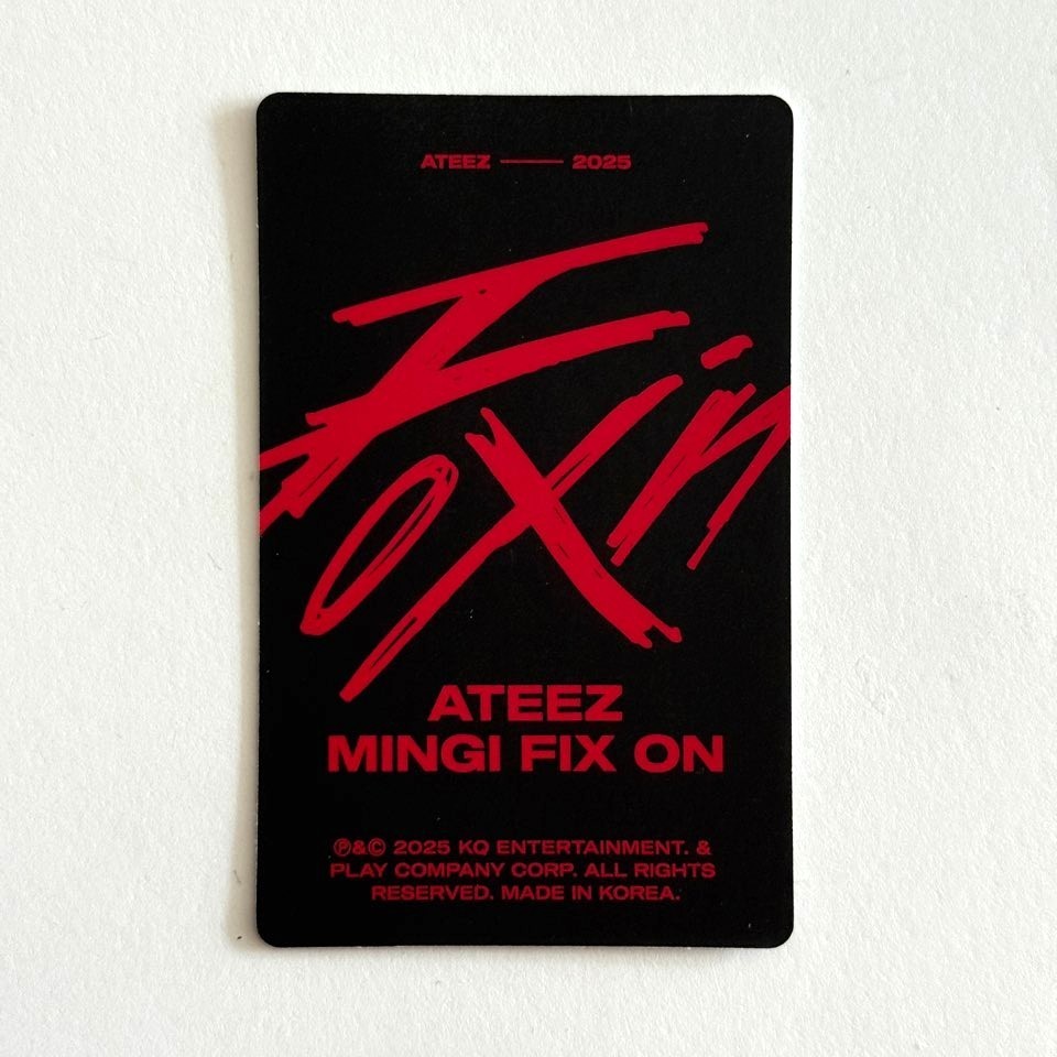 ATEEZ Mingi FIX ON HBD POP UP Official MD Trading Card Benefit