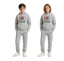 Keith Haring Boys Girls Hoodie Jogger Black Multicolor 2-Piece Dancing Figures