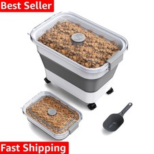 Dog Food Storage Container, 15-23 Lbs Collapsible Dog Food Container with Tra...