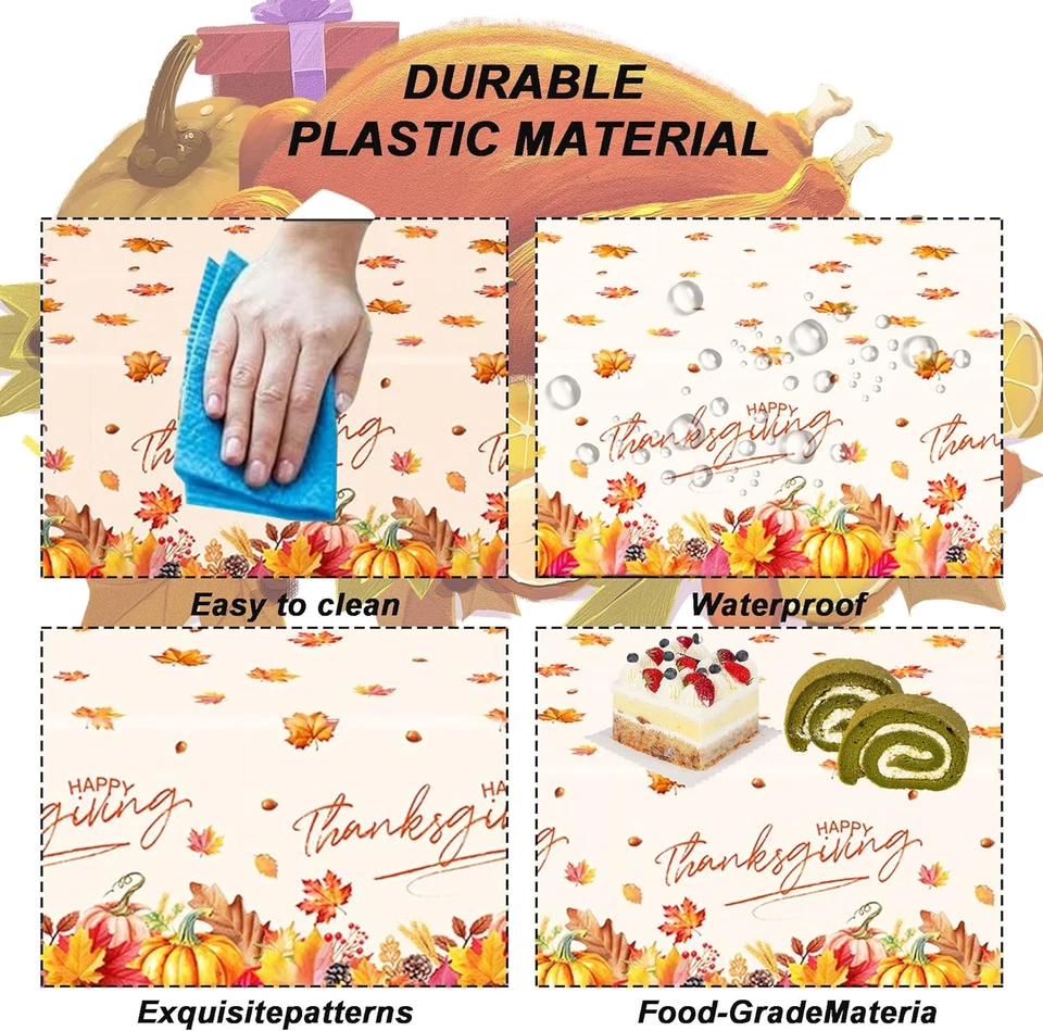 Столовый набор принадлежностей для вечеринок на День благодарения, 171 шт. одноразовый для Дня благодарения - Изображение 4 из 4