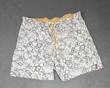 Tommy Bahama Swim Trunks Mens Blue Medium Floral Mesh Lining Drawstring