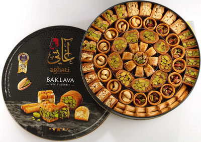Aghati sweets Assorted Baklava with Pistachio & Cashew 1.0 kg  FAST SHIPPING 